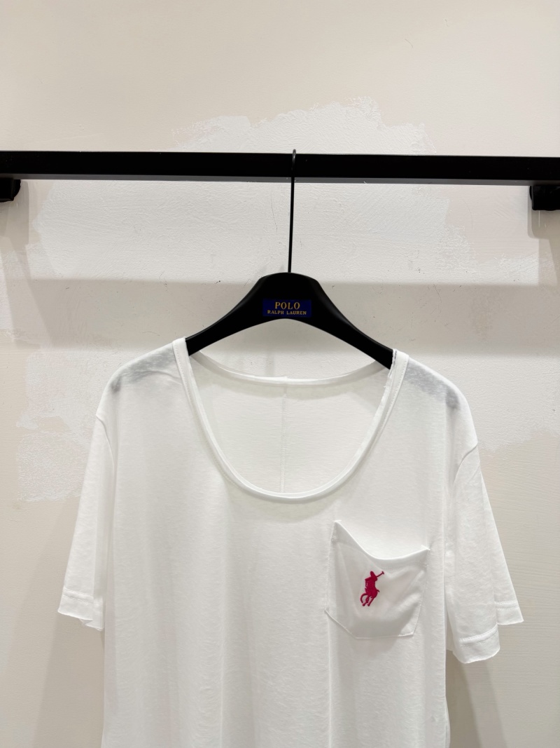 Футболка Polo Ralph Lauren белая с карманом