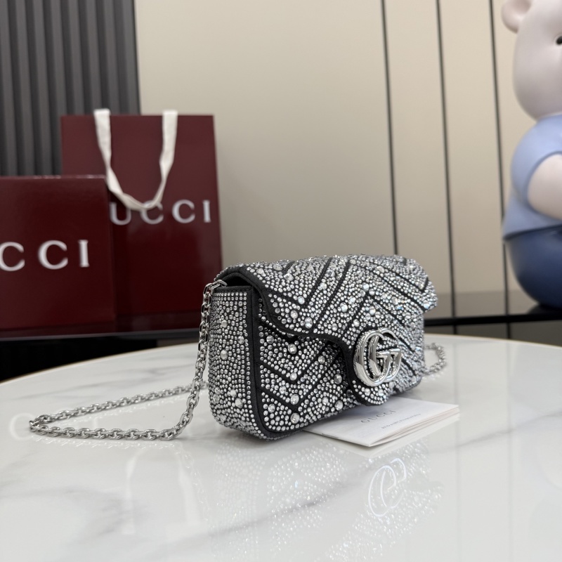 Сумка Gucci с кристаллами и цепочкой