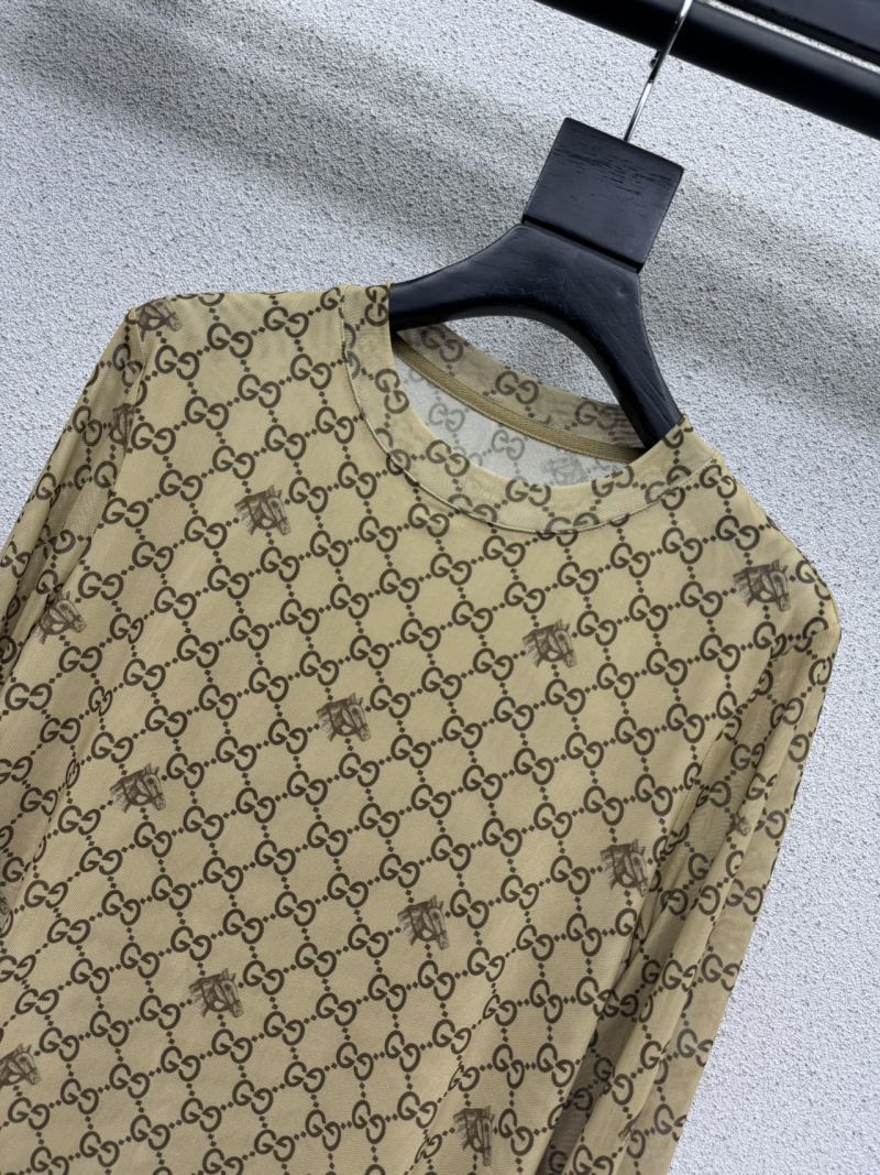 Рубашка с длинными рукавами с принтом GG Gucci