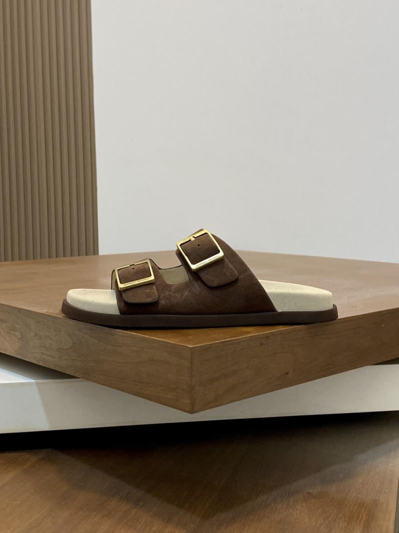 Мужские шлёпанцы Brunello Cucinelli из замши