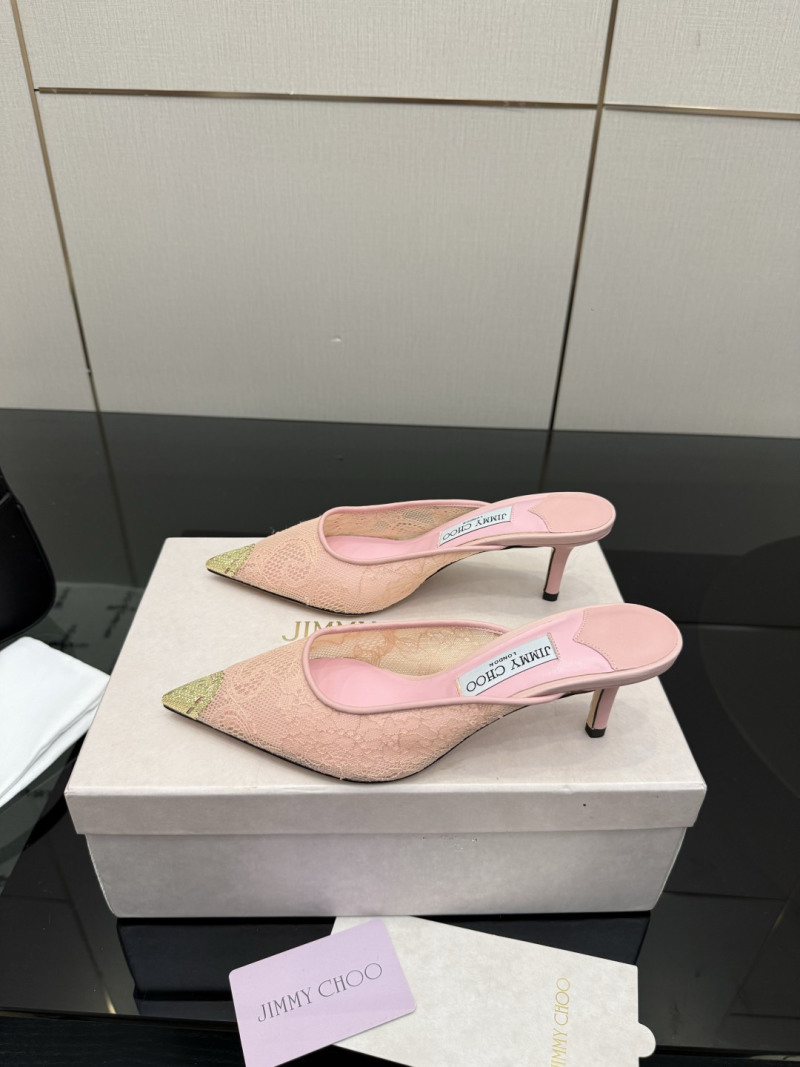 Босоножки женские Jimmy Choo с сетчатым верхом и золотым носком