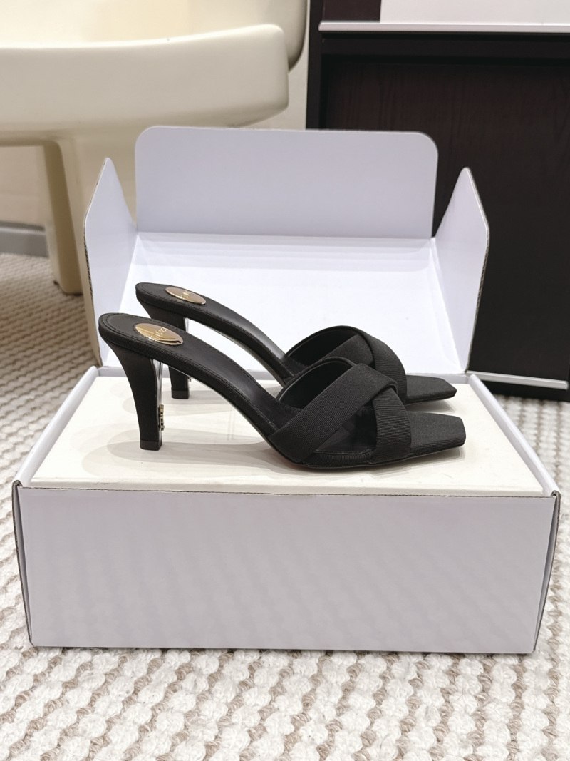 Шелковые туфли-лодочки Saint Laurent