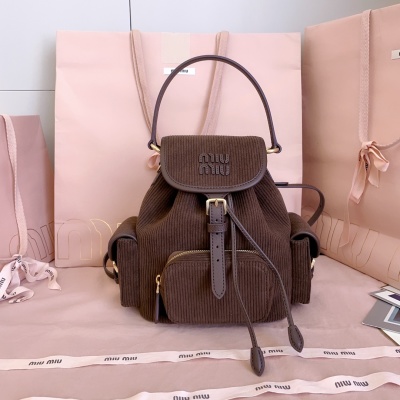 Рюкзак Miu Miu коричневый вельветовый