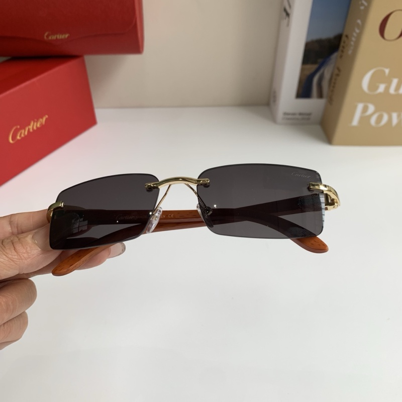 Cartier бескаркасные солнцезащитные очки