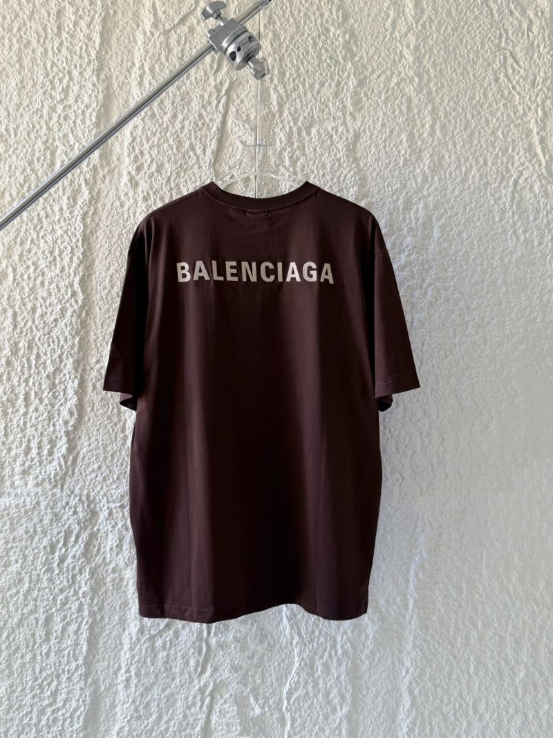 Футболка Balenciaga, темно-коричневая