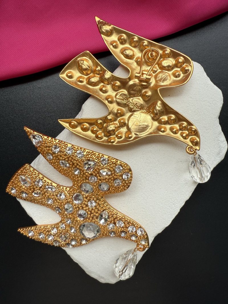 Серьги в виде птиц с кристаллами Schiaparelli