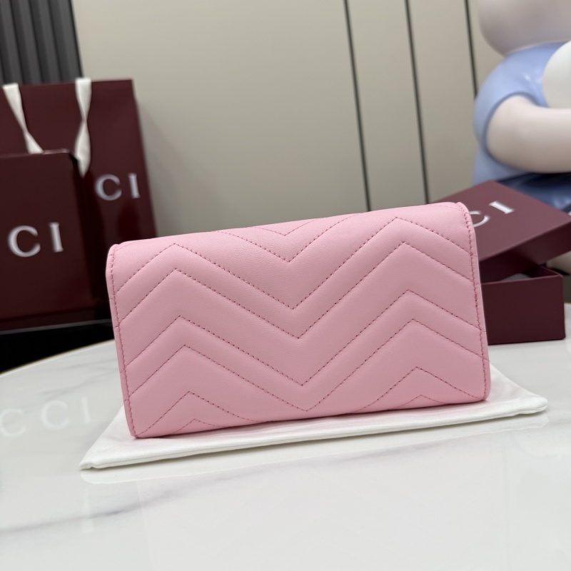 Портмоне Gucci розовое с золотым логотипом