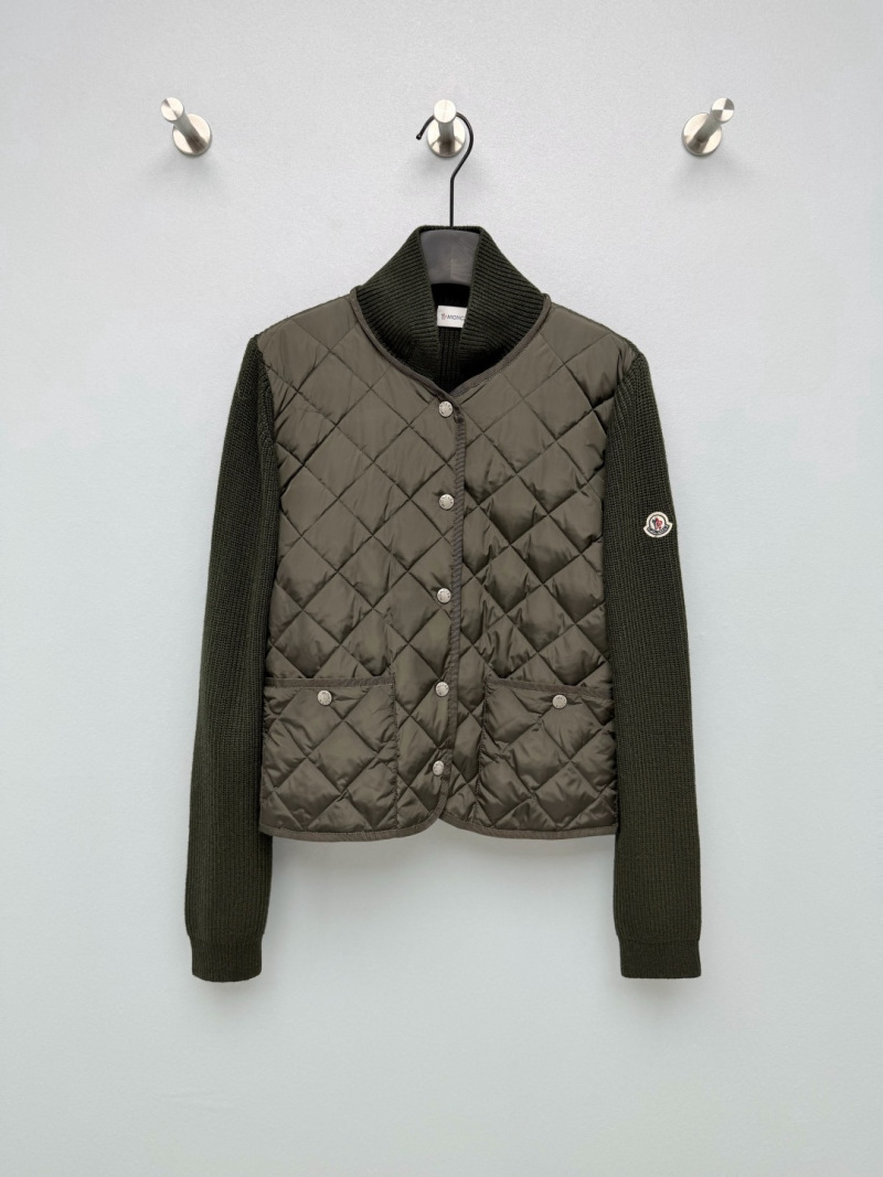 Кожаный жакет Moncler с логотипом
