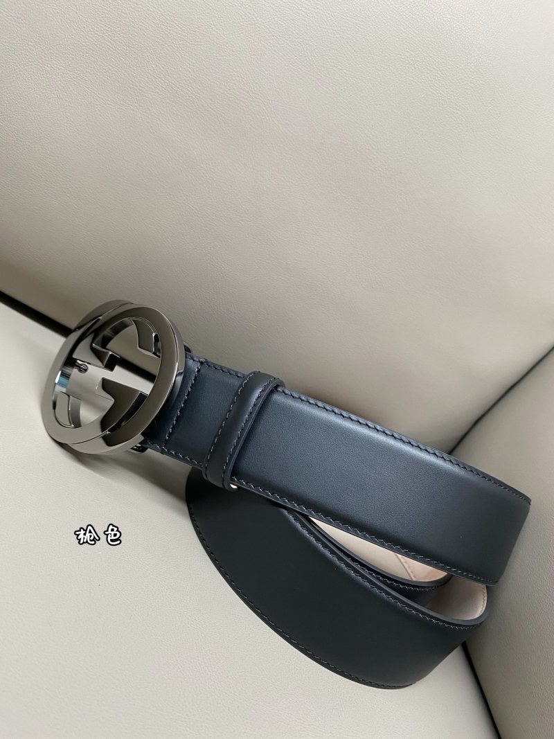 Мужской кожаный ремень с пряжкой Double G Gucci
