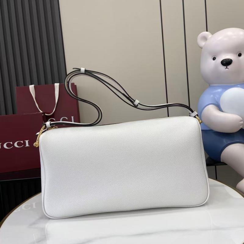 Белое портмоне Gucci с ремешком
