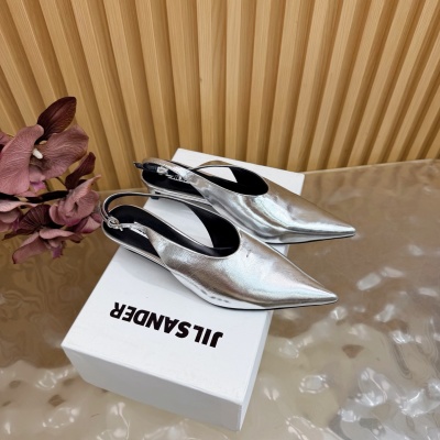 Женские босоножки Jil Sander на плоской подошве с острым носом