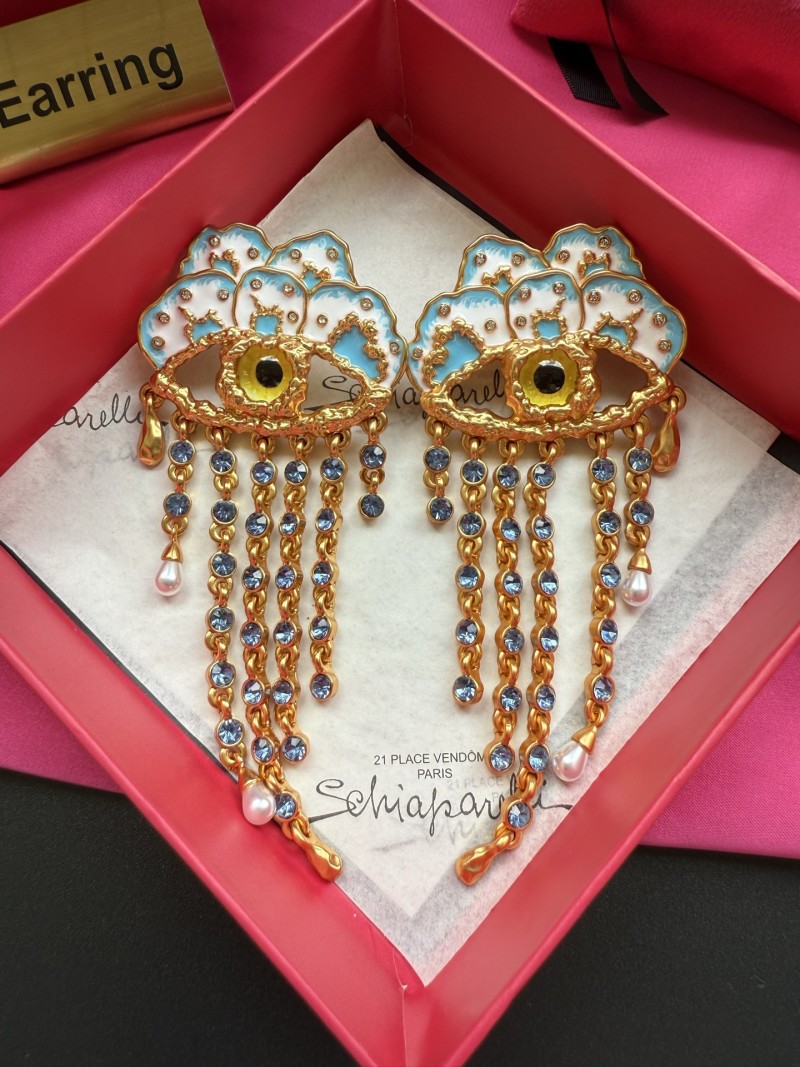 Серьги с глазом и кисточками Schiaparelli