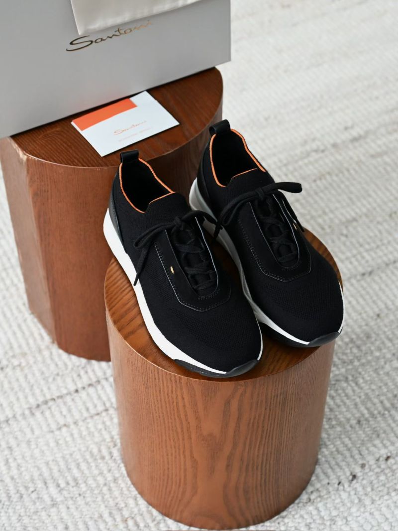 Черные мужские кроссовки Santoni