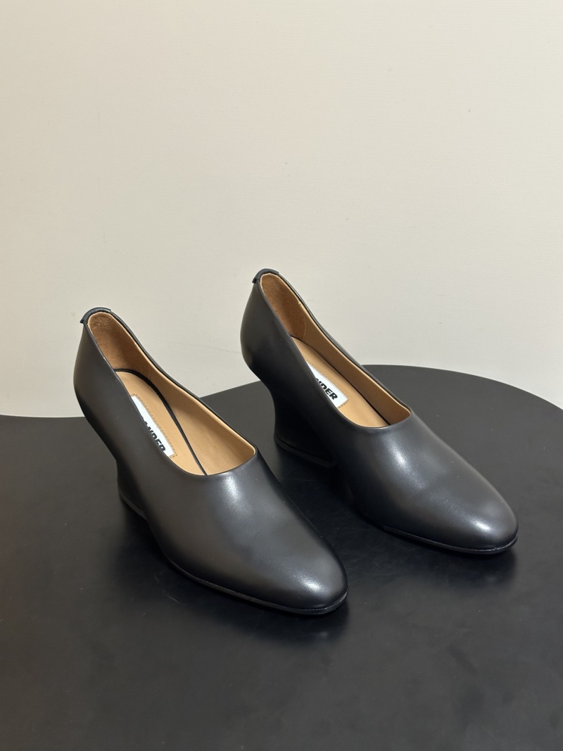 Женские кожаные мюли Jil Sander с каблуком 5.5 см