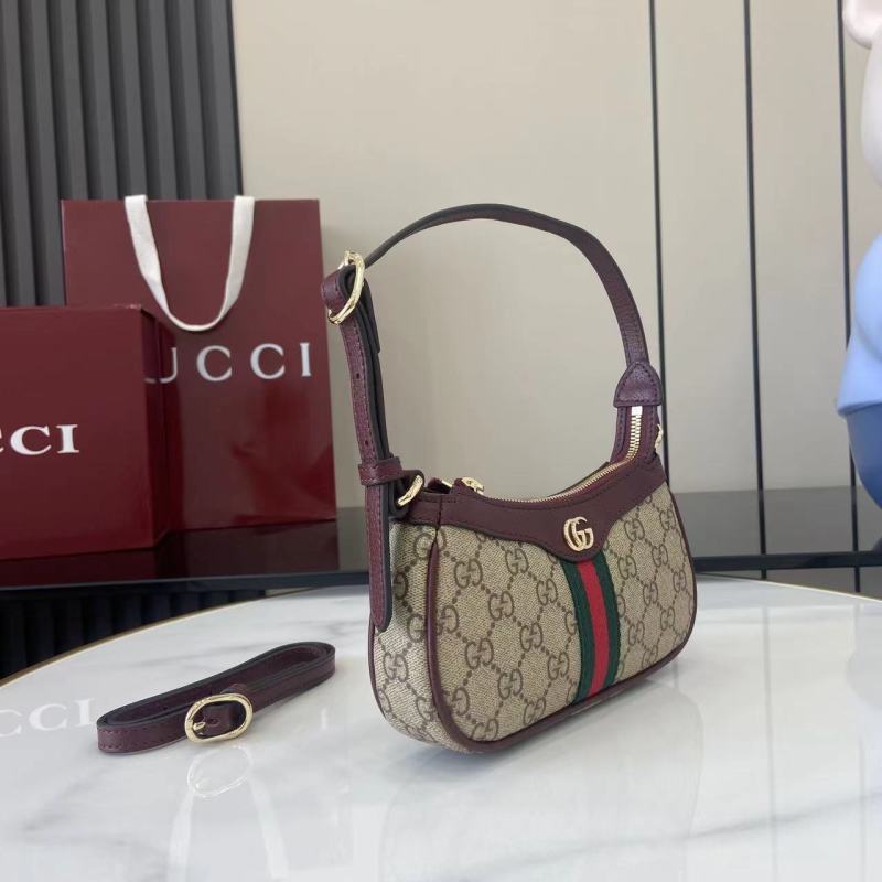 Сумка Gucci с монограммой и кожаной отделкой
