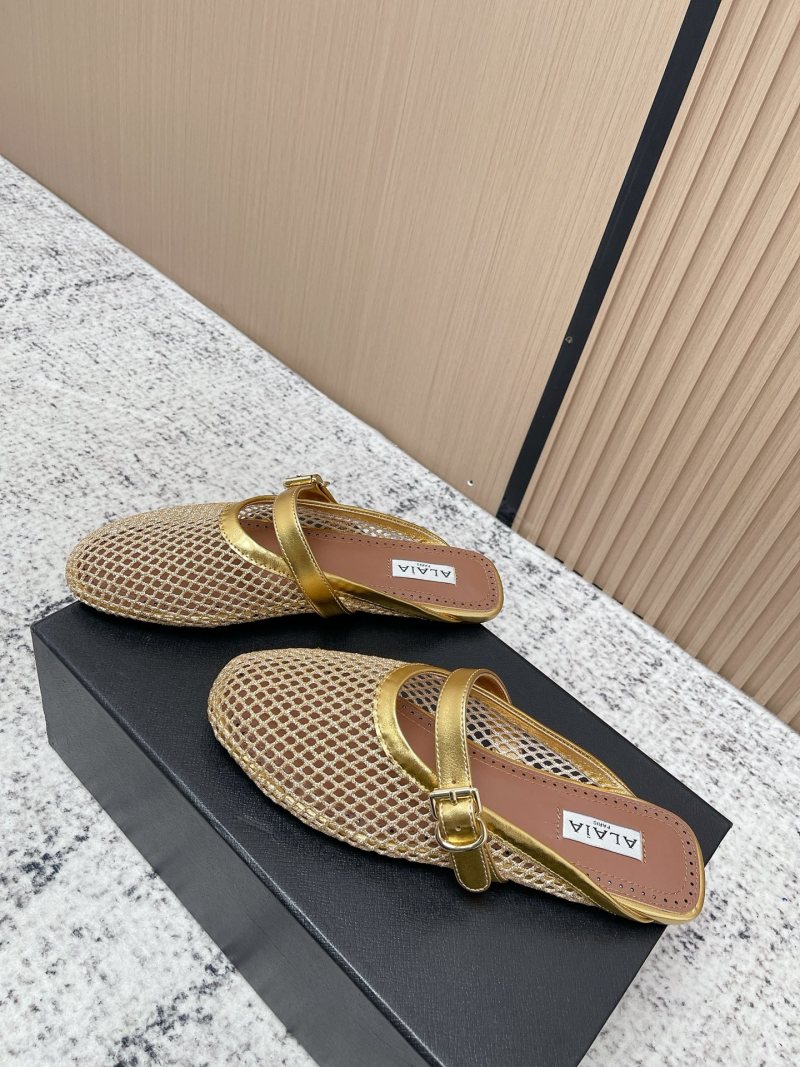 Балетки женские золотистые сетчатые Alaïa