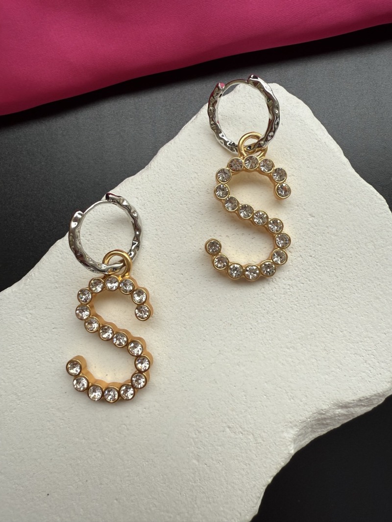 Серьги в форме буквы S с кристаллами Schiaparelli