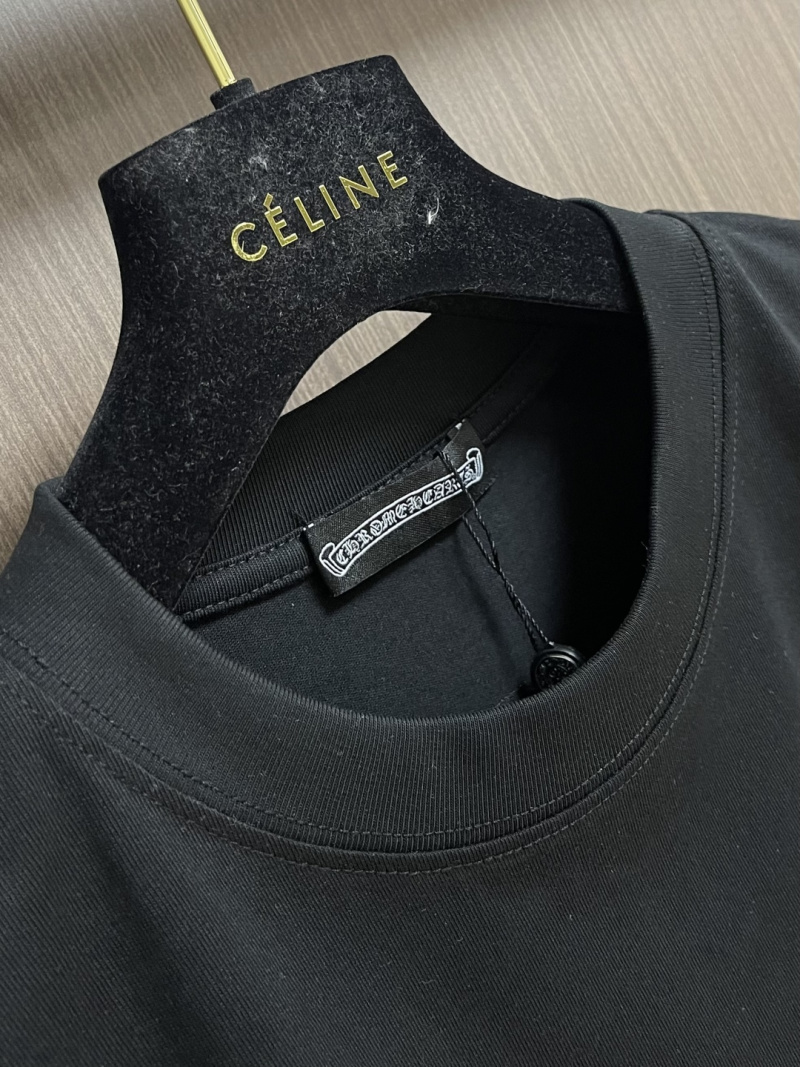 Мужская футболка с объемным круглым логотипом Chrome Hearts
