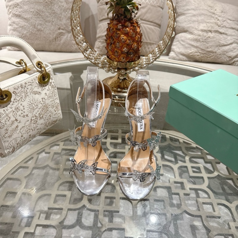 Женские босоножки AQUAZZURA на высоком каблуке с декором в виде бабочек