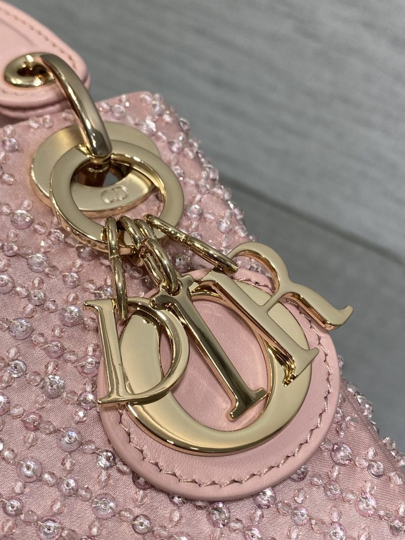 Сумка Dior Lady Dior розовая с кристаллами