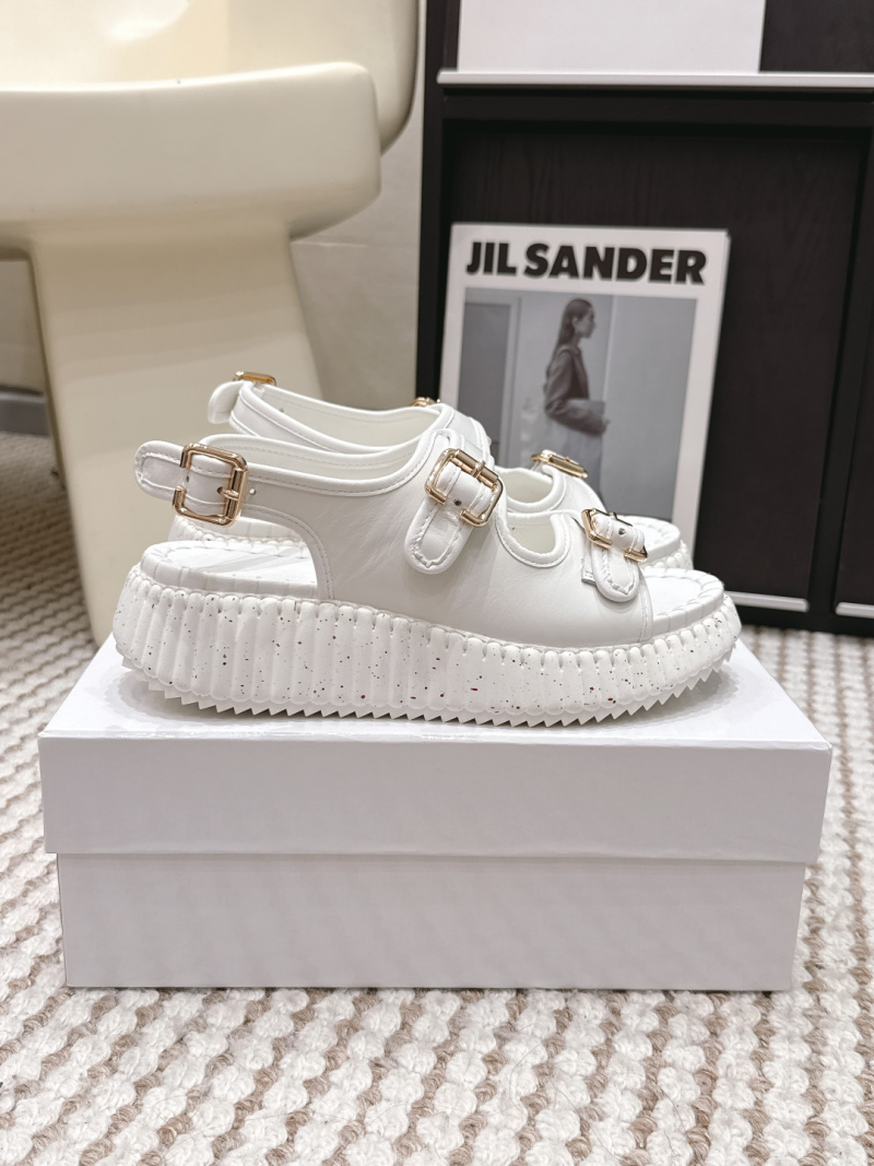 Женские белые босоножки на платформе Chloé