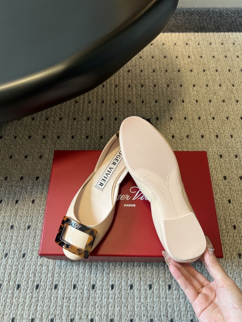 Roger Vivier туфли на плоской подошве со квадратной пряжкой бежевые