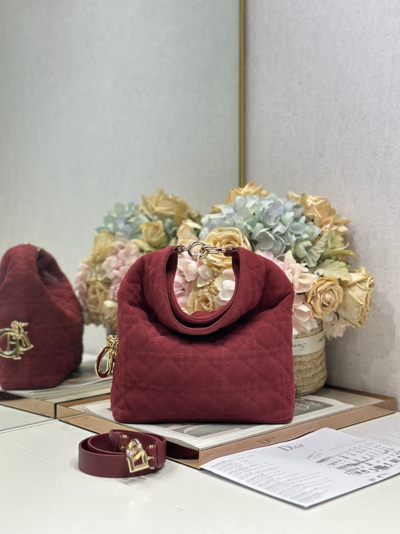 Сумка Dior винного цвета из замши