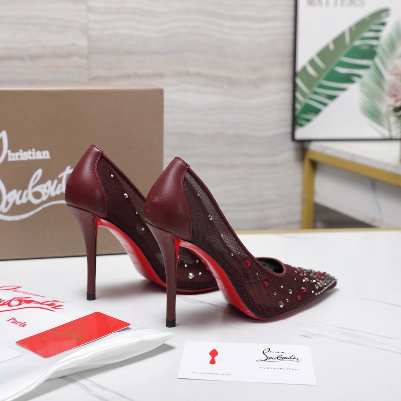 Женские туфли на высоком каблуке с декором стразами Christian Louboutin