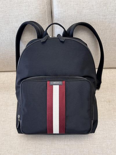 Рюкзак Bally чёрный с красной полосой