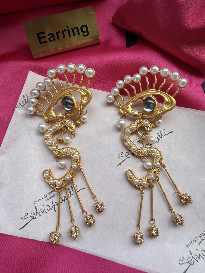 Серьги Schiaparelli с жемчугом и стразом