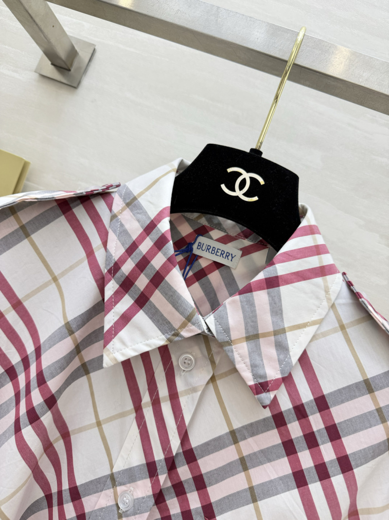 Короткое платье-рубашка в клетку Burberry