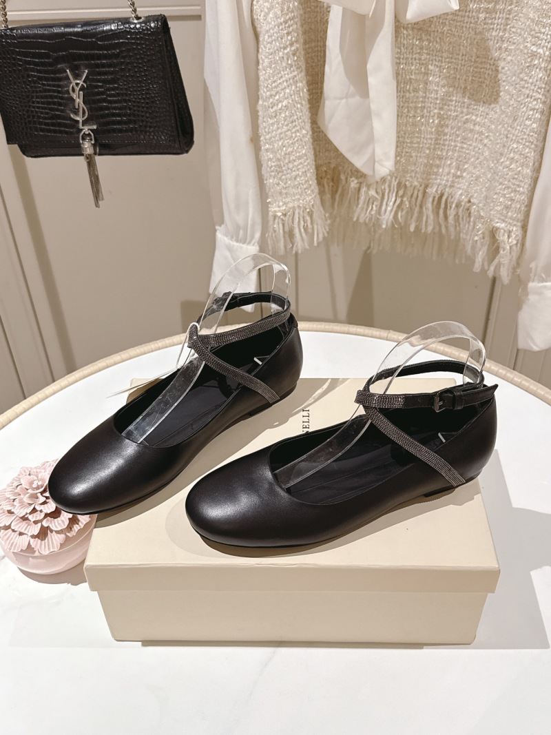 Женские балетки с ремешком Brunello Cucinelli