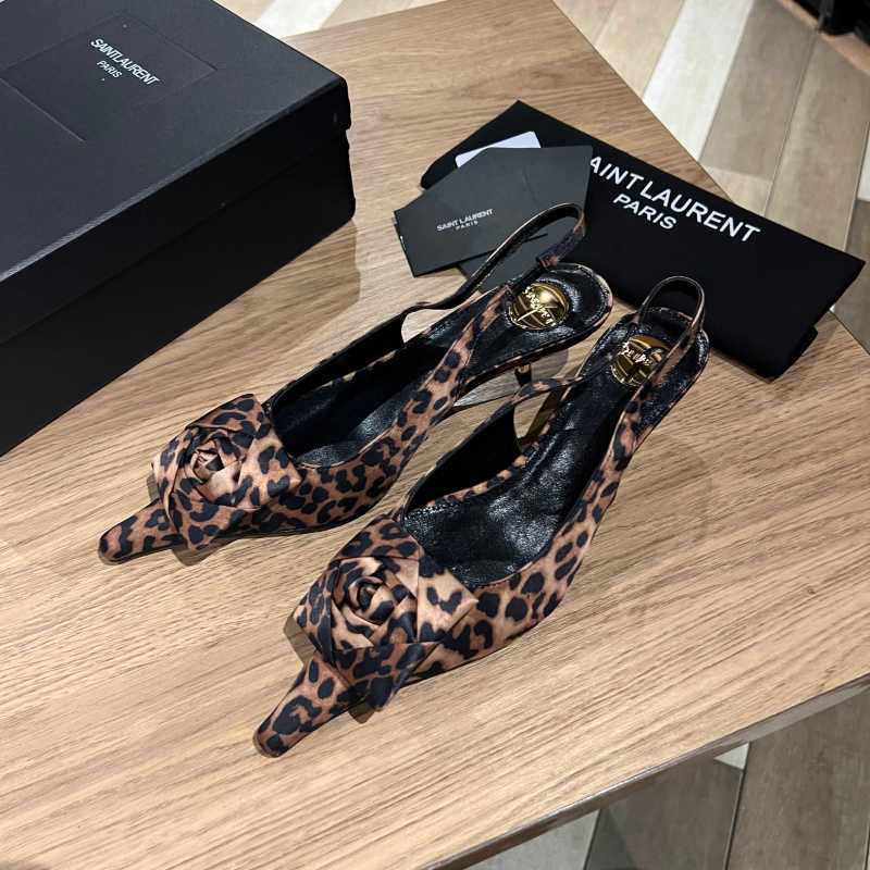 Туфли Saint Leopard Floral Knot Saint Laurent