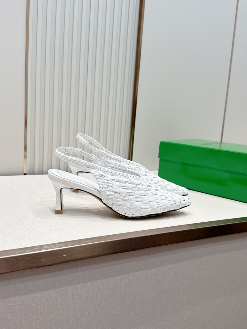 Женские плетеные мюли белые Bottega Veneta