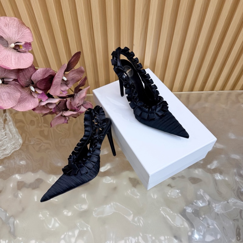 Женские туфли на шпильке с бантами из ткани Saint Laurent