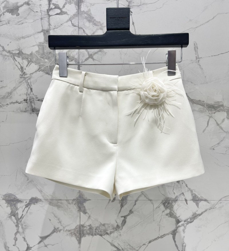 Женские белые брюки с декором Saint Laurent