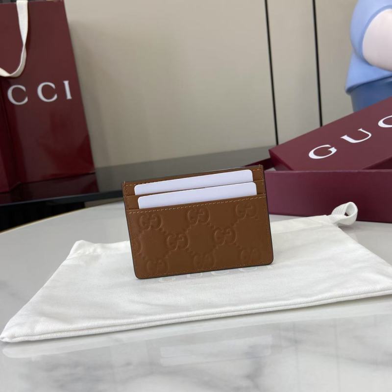 Картхолдер Gucci коричневый с логотипом