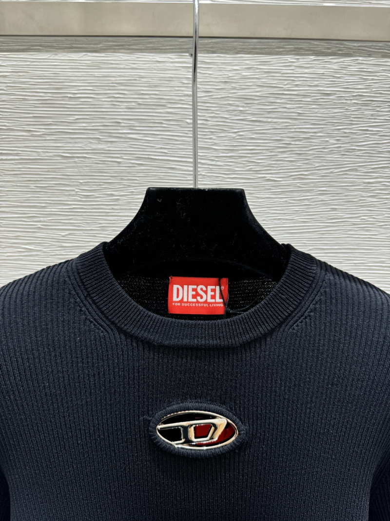 Черный вязаный топ Diesel