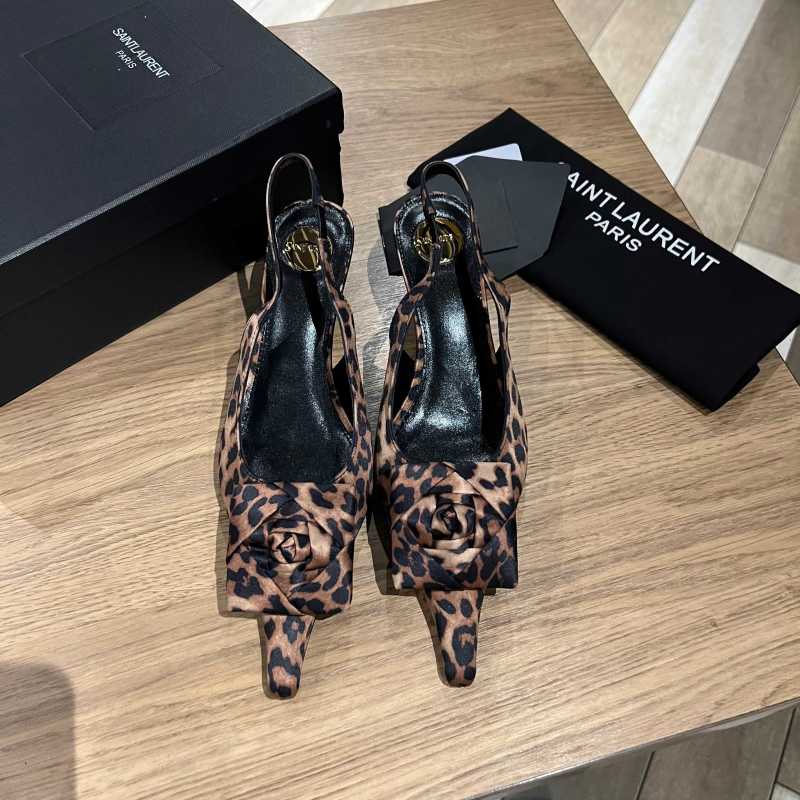 Туфли Saint Leopard Floral Knot Saint Laurent