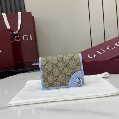 Портмоне Gucci с монограммой и голубой отделкой