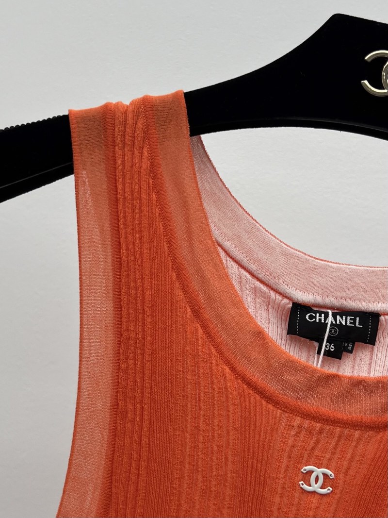 Топ вязаный женский оранжевый Chanel