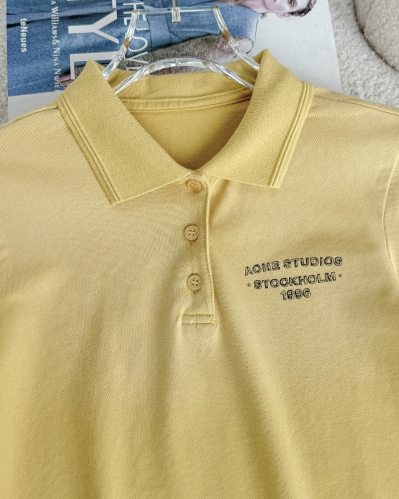 Футболка поло Acne Studios желтая