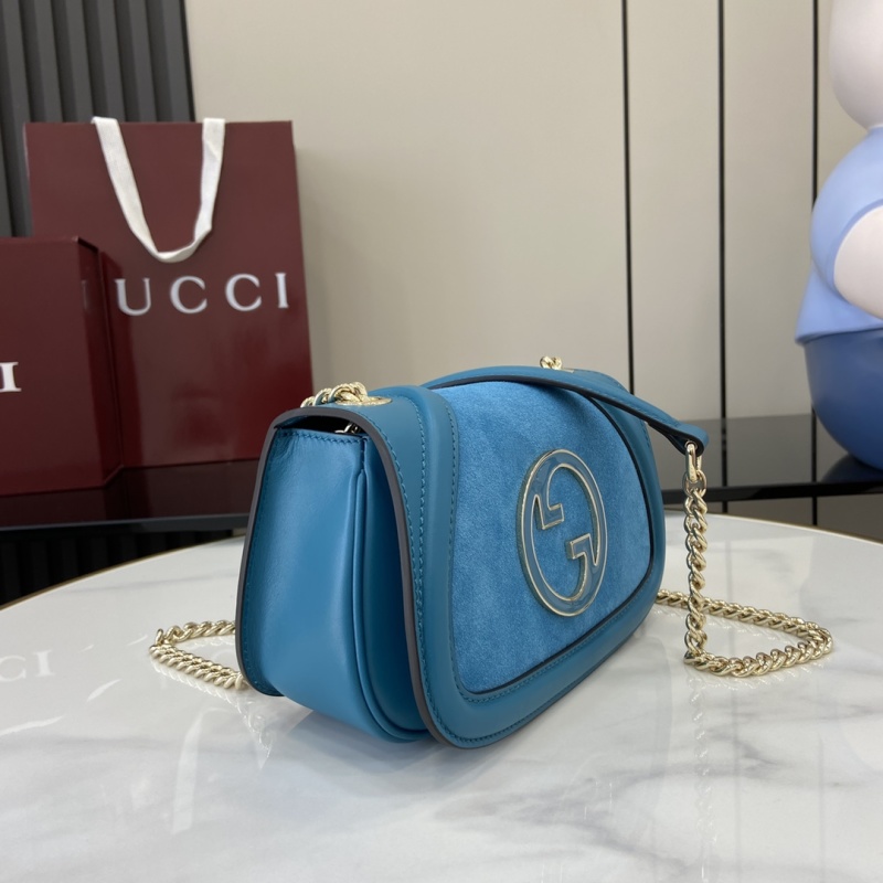 Сумка Gucci синяя с цепочкой