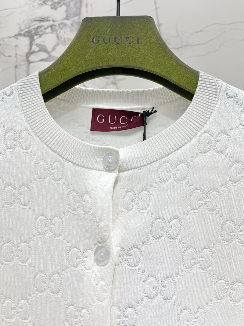 Кардиган Gucci женский белый с монограммой
