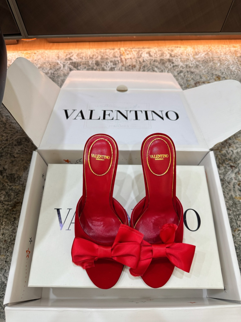 Женские красные сабо Valentino с бантом Valentino Garavani