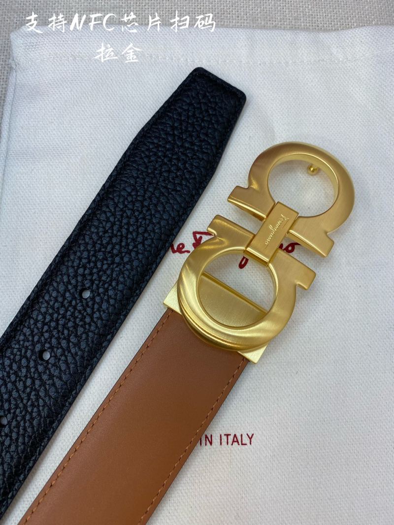 Ремень двухцветный с пряжкой Gancini Ferragamo