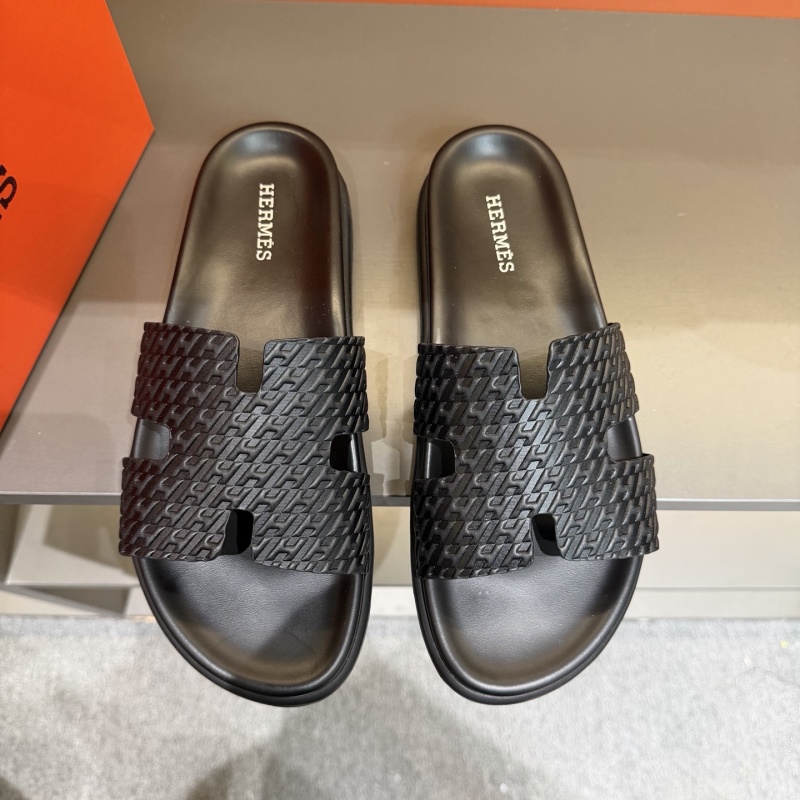 Мужские кожаные шлёпанцы H-образные Hermès