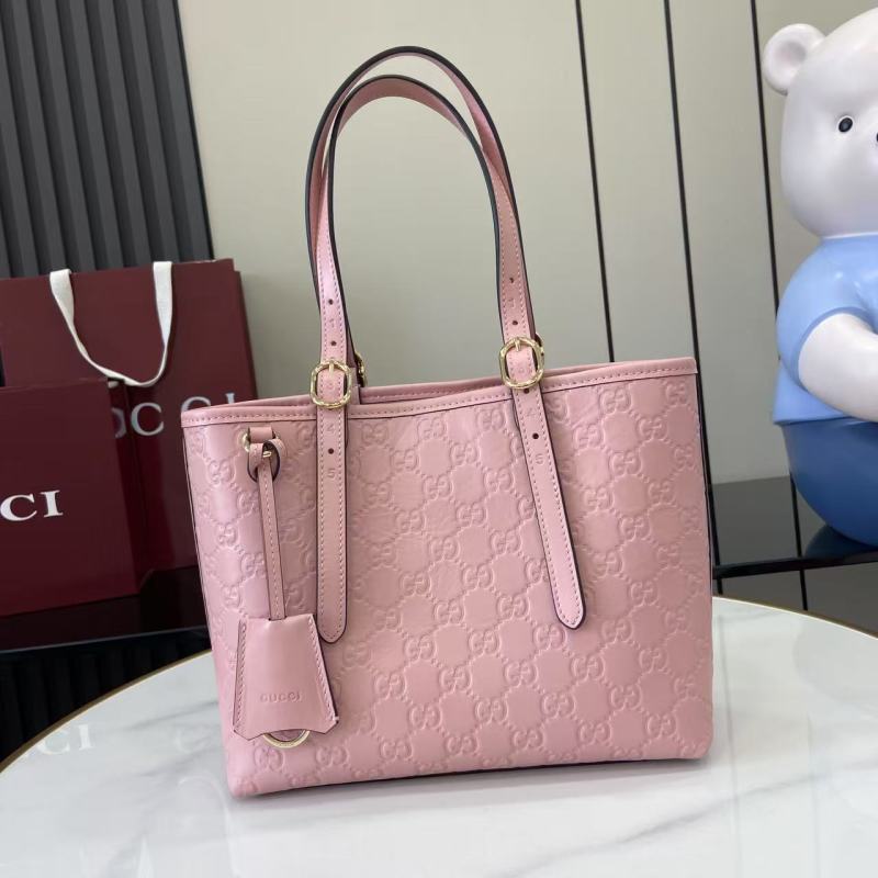 Сумка-тоут Gucci розовая с монограммой