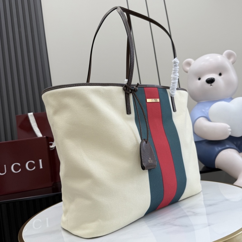 Сумка-тоут Gucci с канвасом и полосами