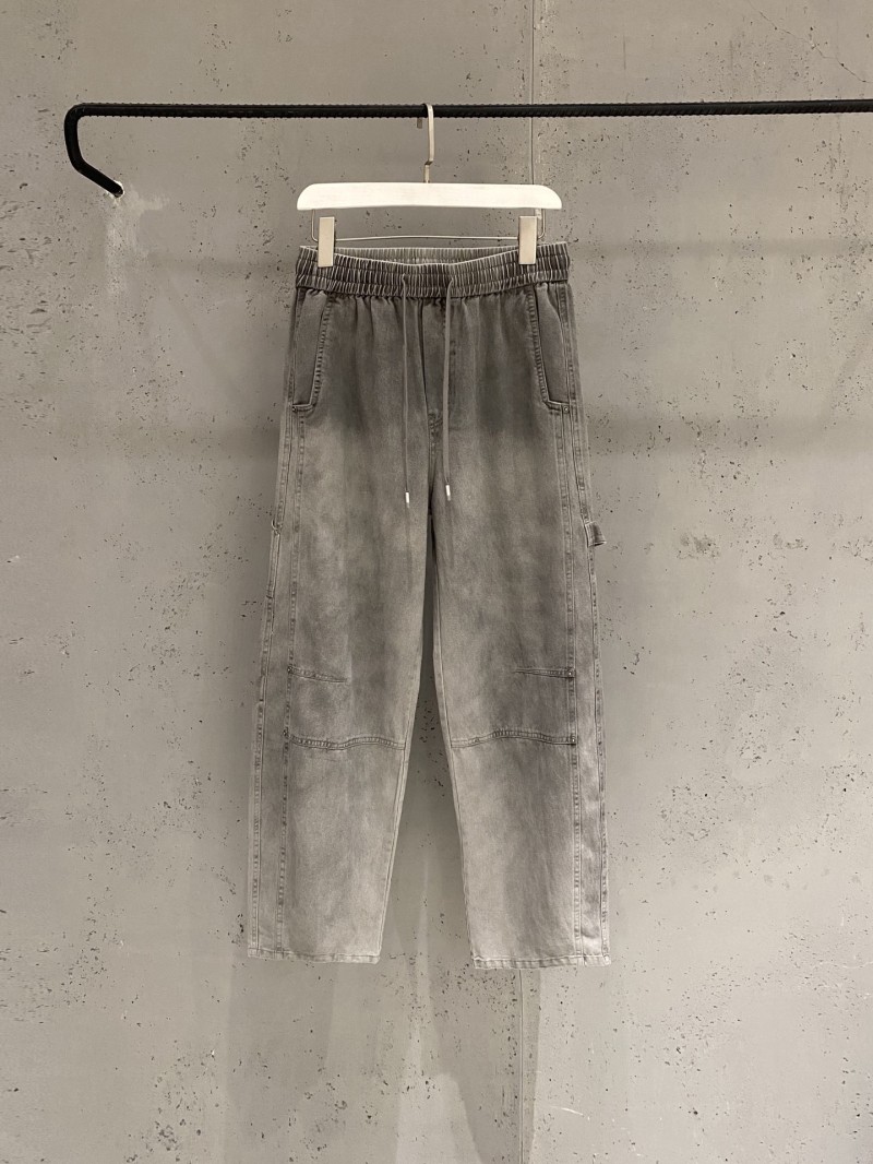 Мужские джинсы свободного кроя в стиле workwear серого цвета Bottega Veneta